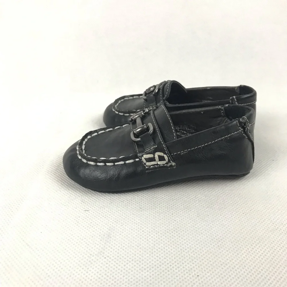 Cole Haan Mini Bit Size 4 Black Baby Boy Dress Shoes Formal Christening Preppy